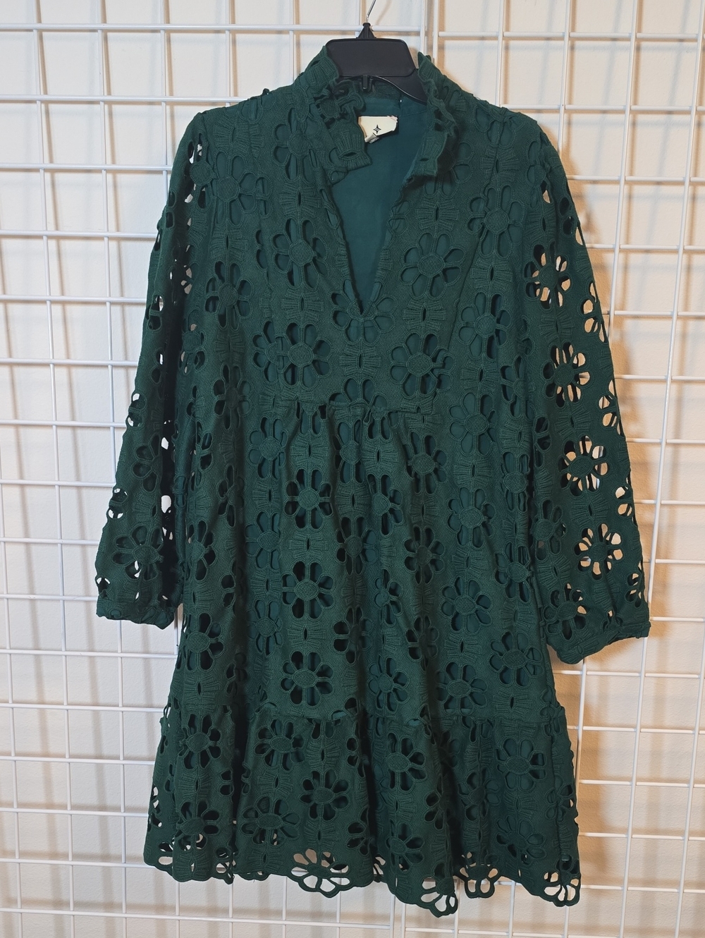 Tuckernuck Emerald Green Floral Eyelet Midi Dress Size XL